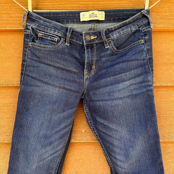 Hollister Super Skinny Low Rise Dark Blue Jeans Size 27 - Picture 4 of 13